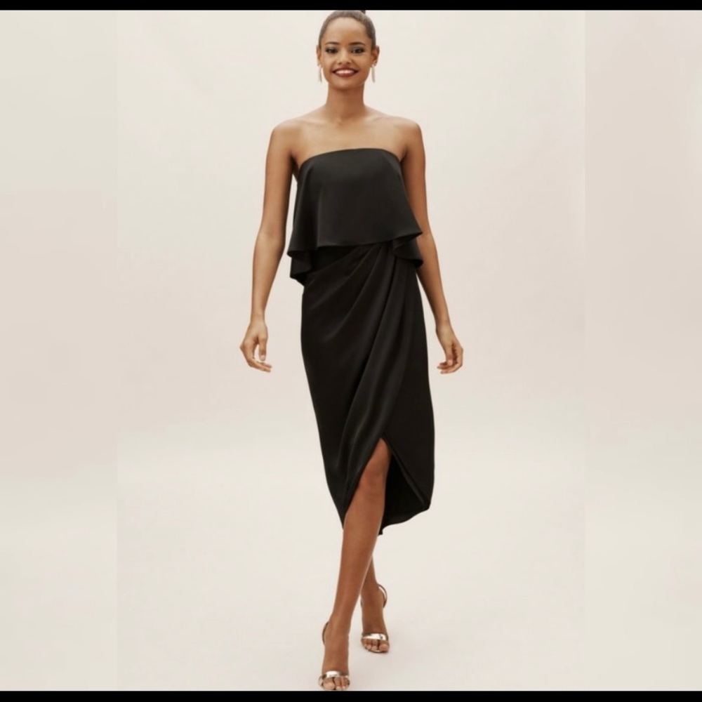 NEW BHLDN Kelli Tulip Strapless dress black sz 4